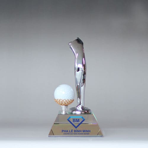 hình 3 cúp golf pha lê kim loại